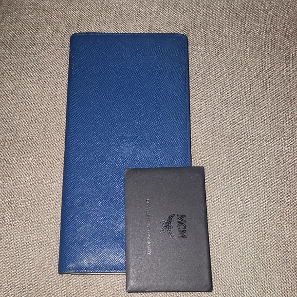 SOLD. MCM Cobalt Blue Long Wallet.  Like New Condition - Picture 1 of 8